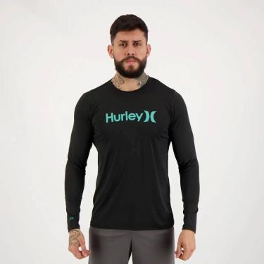 Imagem de Camiseta Hurley Manga Longa Surf Proteção UV 50+ Preta-Masculino