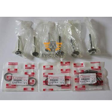 Imagem de Para MITSUBISHI K3F kit de junta da cabeça do cilindro de revisão do motor guia do rolamento anel de pistão da válvula do assento