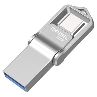 Imagem de TOPESEL Pen drive USB C de 64 GB Dual USB 3.0 USB A e tipo C Pen Drive UDP-Tech à prova d'água tipo C portátil USB C OTG para computador, Mac, smartphone, tablet