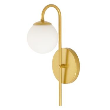 Imagem de Luminária Arandela Jabuticaba Globo Vidro Quarto Dourada