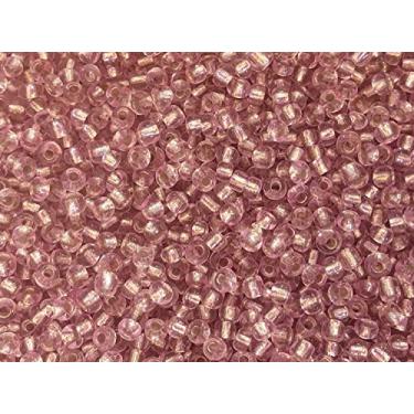Imagem de Tamanho das contas de semente: 11/0 50 gr / 1,76 oz (rosa claro prateado forrado)