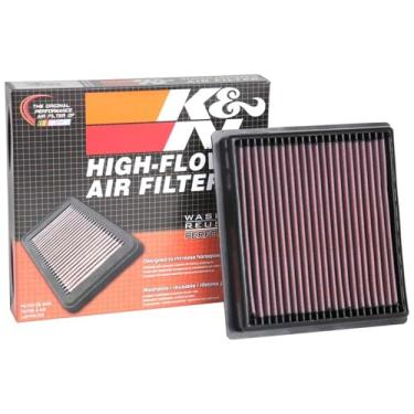 Imagem de K&N Filtro de ar do motor original de alto fluxo vitalício: Aumento de potência: Premium, Lavável: Compatível com Subaru 2019-2021: WRX STI, 33-5092