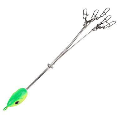 Imagem de Conjunto de 5 iscas de pesca Umbrella Alabama Rig com botões de pressão para entusiastas de pesca de água doce, metal, plástico, colorido, 21 cm (550 ml)