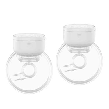 Imagem de Bomba ordenhador automático wearable 3 modos, 9 níveis display led bomba elétrica mãos livres para viagens em casa ao ar livre, Branco 2 unidades