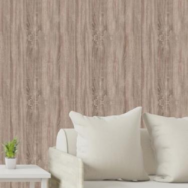 Imagem de Papel de Parede Adesivo Textura Madeira Marrom Autocolante Industrial Quarto Sala 3m