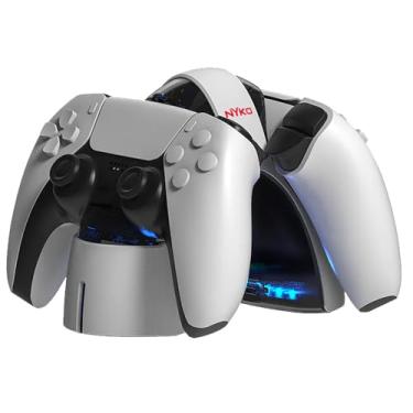 Imagem de Nyko Charge Arc for PlayStation 5 - Aesthetic Charging Station for PlayStation5 - Dualsense Charger - LED Charge Indication Lights - White and Black - PlayStation 5