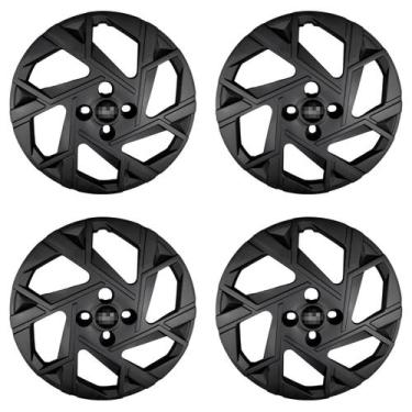 Imagem de Jogo 4 Calotas Aro 15 Preto Fosco Hb20 Hb20s 2013 2016 2024 - Garagem 