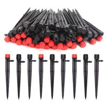 Imagem de XLBH Para jardim 90/180/360 graus ajustável 13 cm gotejador de irrigação inserção solo mangueira 4/7 mm irrigação de jardim vórtice aspersor 1/10.2 cm conector acessórios de irrigação (cor: X)