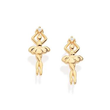 Imagem de Brincos banhado ouro 3x 24k 18k e 22k femininos pequenos cravejado ped