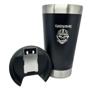 Imagem de Copo Iron Maiden 500ml Isolamento Térmico + tampa + abridor
