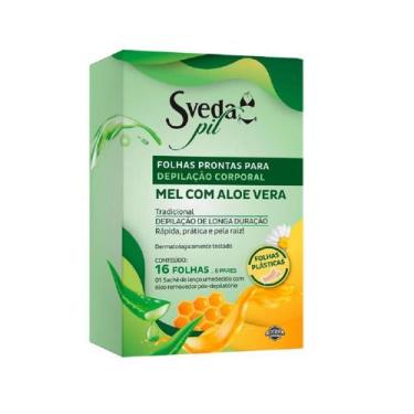 Imagem de Folhas Depilatórias Sveda Pil Corporal Mel e Aloe Vera 16 Unidades