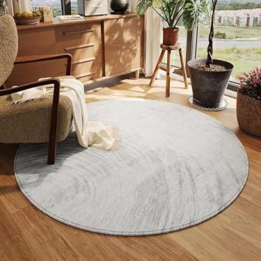 Imagem de Tapete redondo para sala de estar, listrado, cor sólida, luz, luxo, macio, mesa de centro, pelúcia, quarto, cadeira giratória, tapete de chão, SY2461, TD, A, diâmetro 180 cm