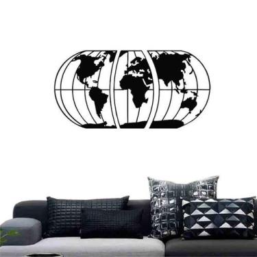 Imagem de Quadro Decorativo Mapa Mundi Planisfério Vazado Mdf 3Mm 002 - Decoarts