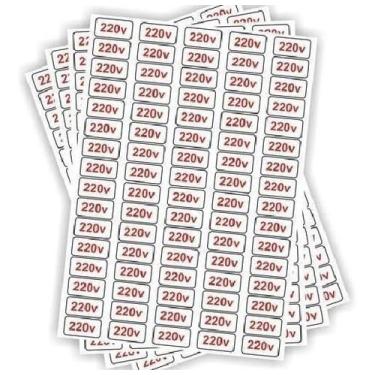 Imagem de Etiquetas Adesivo De Voltagem 80 Unidades Tomada 220V - Micro Oficina