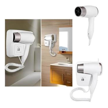 Imagem de Secador Para Cabelo Parede Banheiro Hotel Casa Spa Clube - ZEM