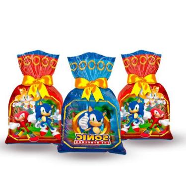 Imagem de 8 Sacolas surpresa Lembrancinhas Sonic decoração - Regina festa