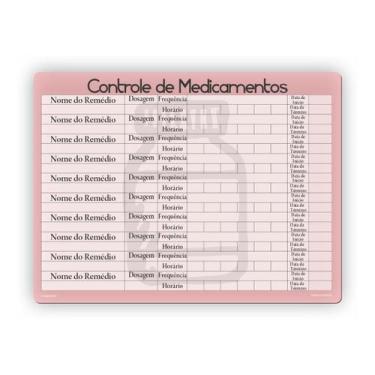 Imagem de Ímã De Geladeira Controle De Medicamentos Rosa - Micro Oficina, Rosa