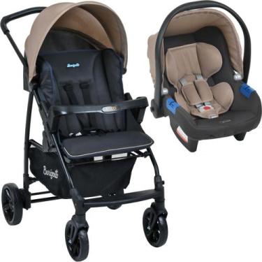 Imagem de Carrinho de Bebe com Bebe Conforto Burigotto Ecco Cinza Bege