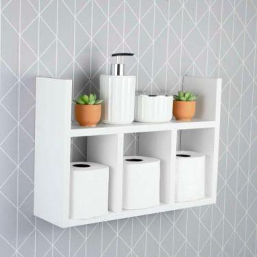 Imagem de Prateleira Decorativa Porta Papel para Banheiro 40cm Djon - Mercado da