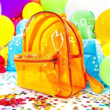 Imagem de Mochila Solid Style Transparente Neon Com Bolso Duplo Zíper - MN - VÁR