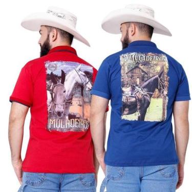 Imagem de Kit 2 Camisetas Muladeiros Masculina Country Gola Polo - Jopper Bulls,