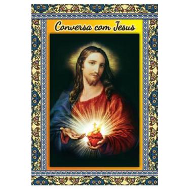 Imagem de 1.000 Santinhos Conversa com Jesus (oração no verso) - 7x10 cm - Santi