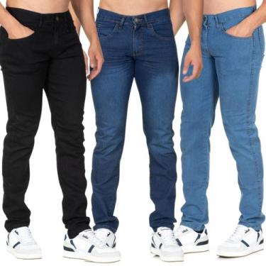 Imagem de kit C/3 Calça Jeans Masculina Skynni Com Elastano Premium  - Memorize 