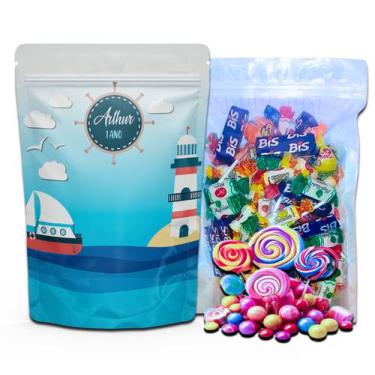 Imagem de Kit Festa Com 5 Saquinhos Em Pé 12x19cm Vários Temas - Mundo da Bina, 