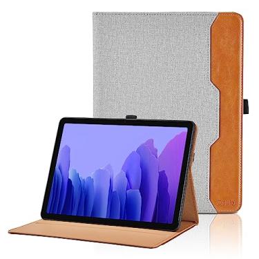Imagem de Capa para Samsung Galaxy Tab A7 de 10,4 polegadas 2020 (SM-T500/T505/T507) - Capa fólio de couro PU com fecho e bolso de mão, capa para tablet inteligente despertar/hibernar automática, preta