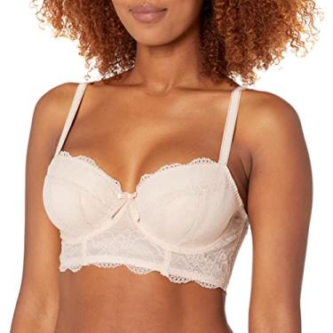 Imagem de Freya Sutiã feminino Freya Fancies Lace Longline com aro, bege natural, 32C EUA, Bege natural, 32C