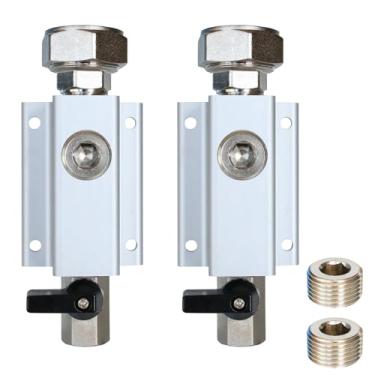 Imagem de Kit de saída de ar comprimido de 2 peças, porta de saída NPT de 1/2 polegada, apenas para sistema de tubulação de ar comprimido de 3/10.2 cm, equipado com conexões de tubulação de ar reto e válvulas