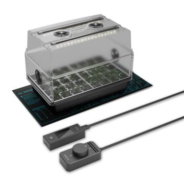 Imagem de Kit de germinação de cúpula de umidade resistente AC Infinity 5 x 8 com tapete de mudas impermeável, barras de luz LED de espectro completo, diodos Samsung LM301H EVO, painéis de extensão ventilados