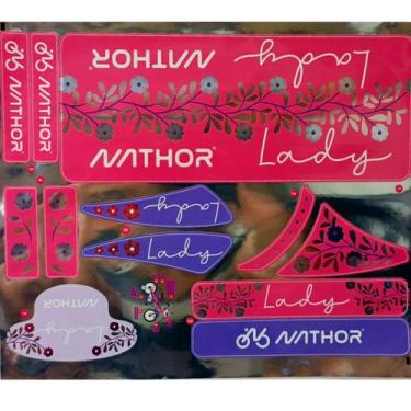 Imagem de Adesivo Para Bicicleta Do Aro 16 Para Bicicletas Nathor, Rosa escuro