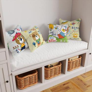 Imagem de Kit 4 Capas De Almofadas Decorativa Infantil Ursinhos Atividades Diver