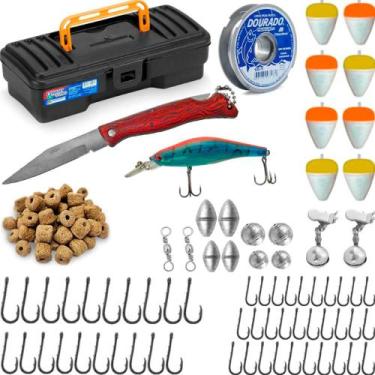 Imagem de Kit Pesca Completo Anzol Boia Chumbada Sino Girador Isca - Summer