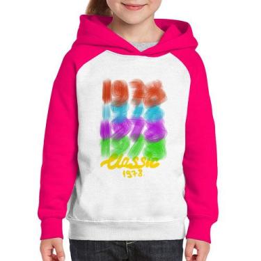 Imagem de Moletom Infantil 1978 Classics - Foca na Moda, Branco, Rosa, 10