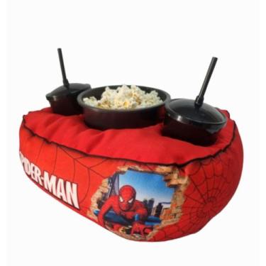 Imagem de Almofada Porta Pipoca Com Bolso Balde + Copos Homem-Aranha 2 - Maria d
