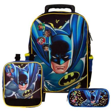 Imagem de Mochila Masculina de Rodinhas Batman Herói com Lancheira - TOYS 2U