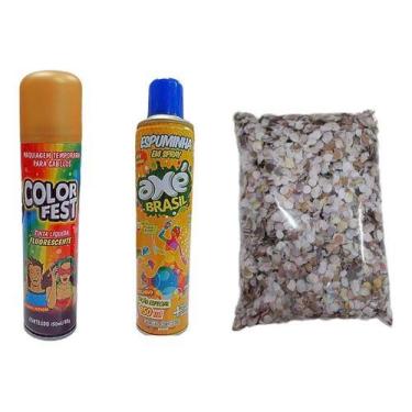 Imagem de Kit De Carnaval Com Confetes, Tinta E Espuma - Romã Atacado