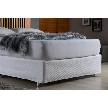 Imagem de Capa para Proteção Cama Box Tamanho Solteiro Branca - BruceBaby Bordad