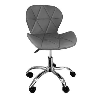 Imagem de Cadeira Slim Office Estofada Base Giratória Cromada - Lianto Decor, Ci