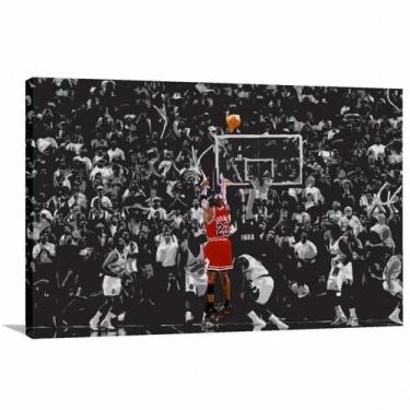 Imagem de Quadro Michael  Basquete Sexta Tela em Tecido - Wall Frame