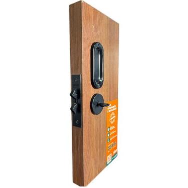 Imagem de Fechadura Porta De Correr Banheiro C/ 2 Concha De Sobrepor Redonda Pre