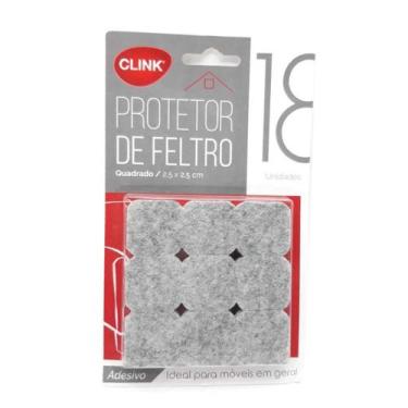 Imagem de Feltro Adesivo 18un protetor Cadeira Sofá Quadrado 2,5cm - clink