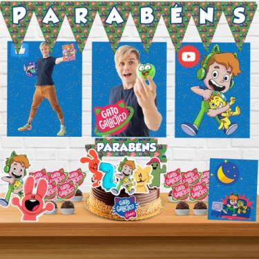 Imagem de Kit só um bolinho decoração Gato Galáctico Aniversário festa em casa b