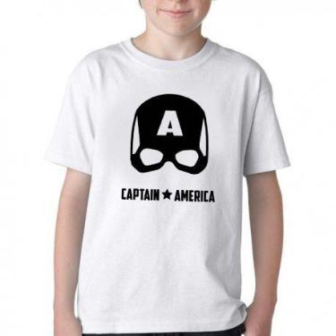 Imagem de Camiseta Infantil ou adulto Capitão América  Máscara Black Blusa Crian