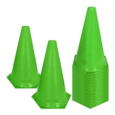 Imagem de Kit 10 Cones 24 Cm Treinamento Funcional - VKG ESPORTES, Verde