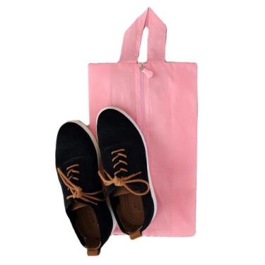 Imagem de Bolsa Porta Sapato Viagem Nécessaire Tenis Calçado Roupa Mochila Rosa 
