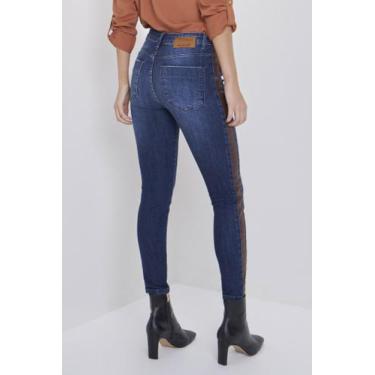 Imagem de Calça feminina easy alta com couro lateral - RICCIERI, 48