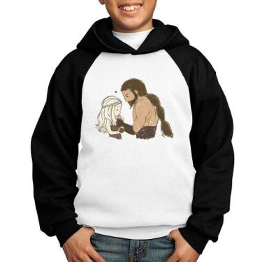 Imagem de Moletom Infantil Khal Drogo e Daenerys Targaryen - Foca na Moda, Branc